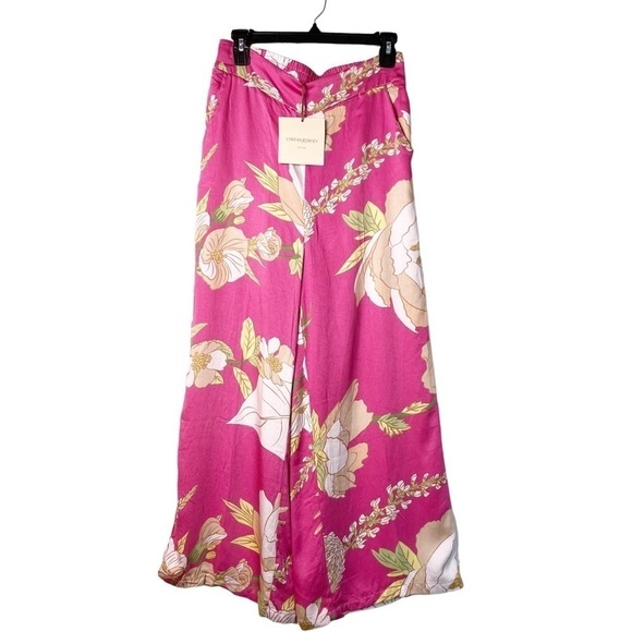 CYNTHIA ROWLEY NWT Tie Front Top and Pants Set Size Small in Pink Floral - Picture 13 of 14